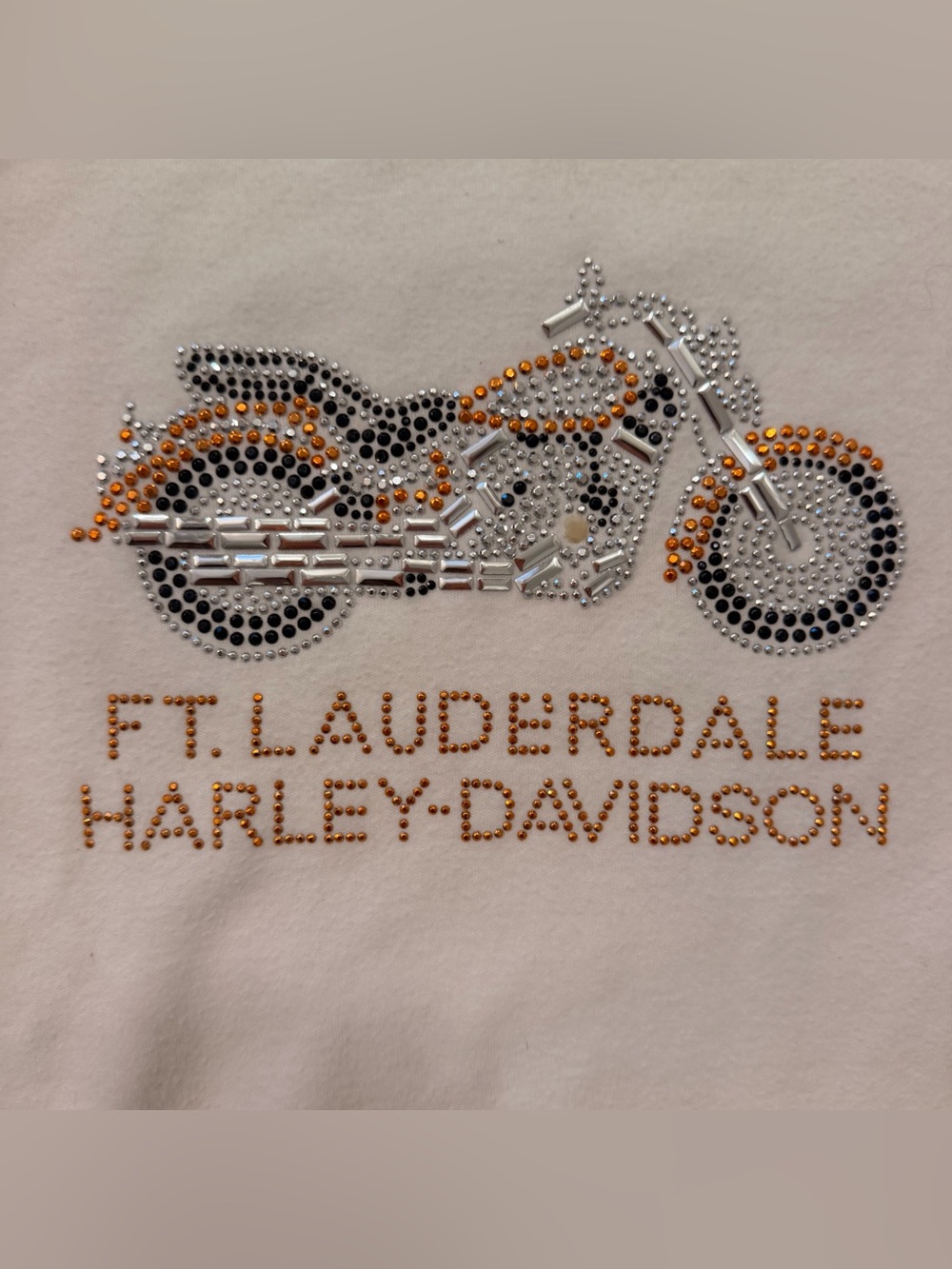 🎰 Vintage Ft. Lauderdale Harley-Davidson Rhinestone Baby Tee 🎰 - Picture 2 of 7